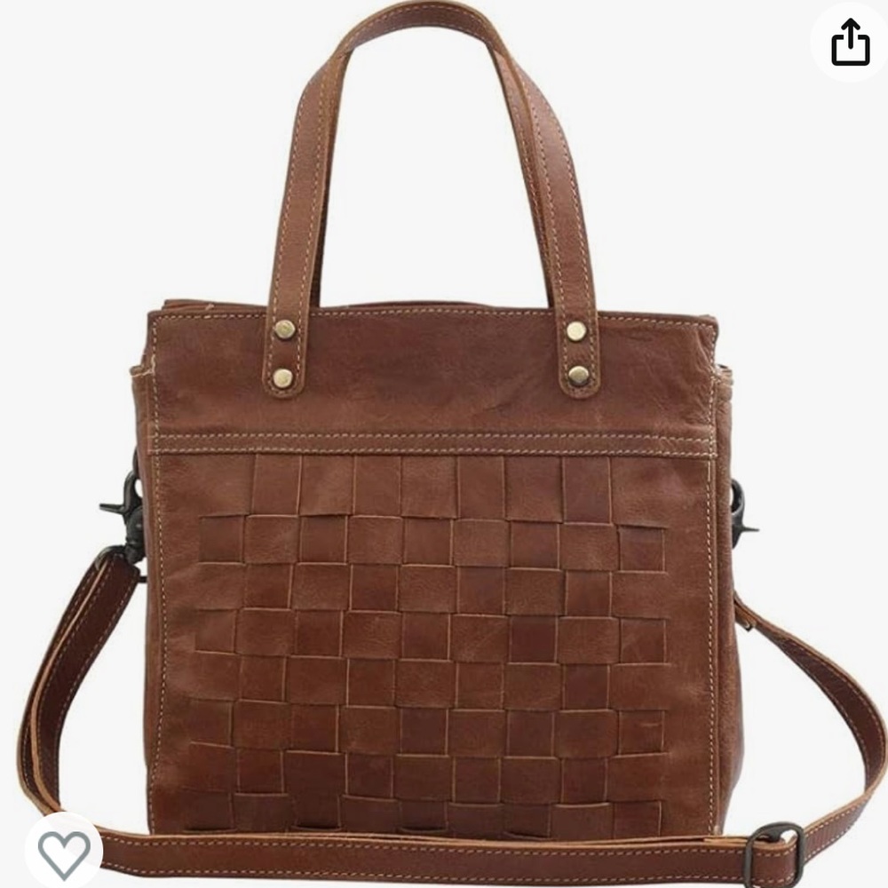 Myra Bag Basket Weave Leather Purse NWT